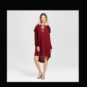 Burgundy Knox Rose Cold Shoulder Dress XL